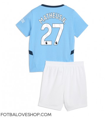 Manchester City Matheus Nunes #27 Dětské Domácí Dres 2024-25 Krátký Rukáv (+ trenýrky)